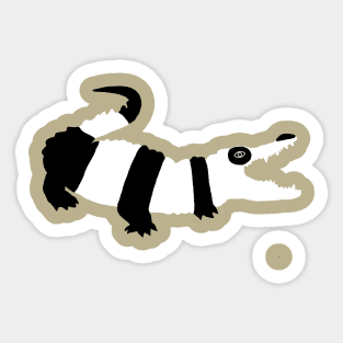 Funny crocodile with panda colors Sticker